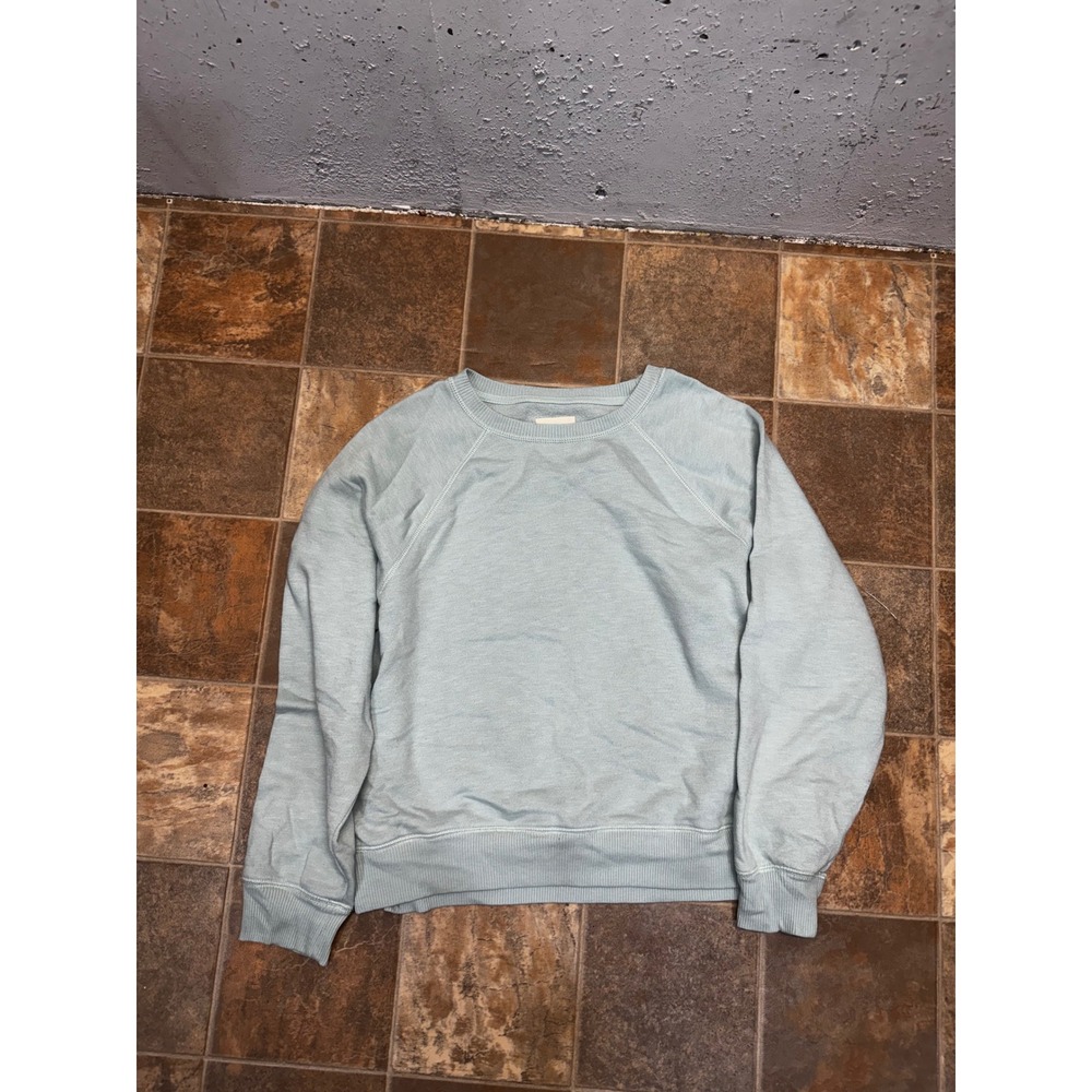 American Eagle Womens Light Blue Raglan Sleeve Crewneck Sweatshirt Size Medium